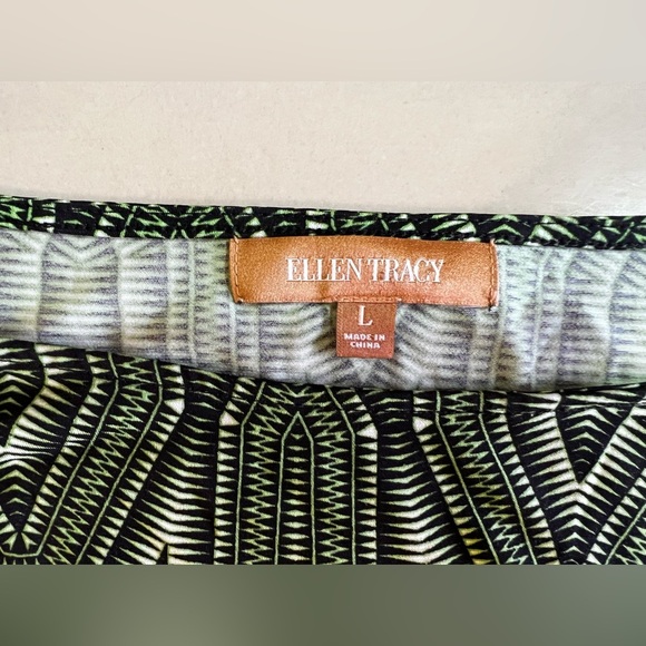 Ellen Tracy Blouse Ellen tracy green multicolors stamps top blouse size Large - Picture 13 of 16